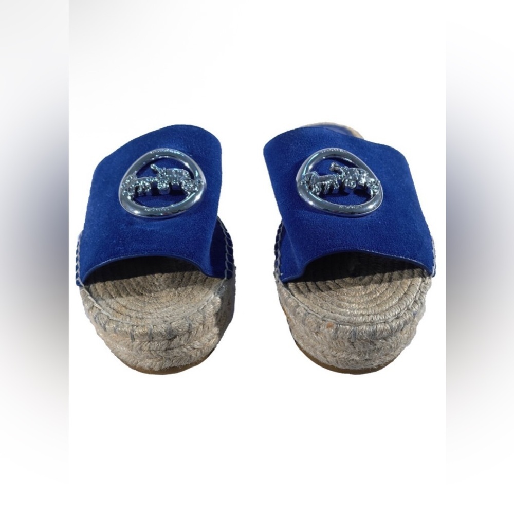 Coach Blue Espadrille Slides - Picture 5 of 11